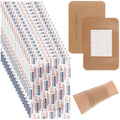Marsui 100 Pcs Large Bandages 3 x 4 Inch Wound Care Flexible Adhesive Bandages Latex Free Fabric for and Protect Wounds Large Size for First Aid Wound Care Assorted