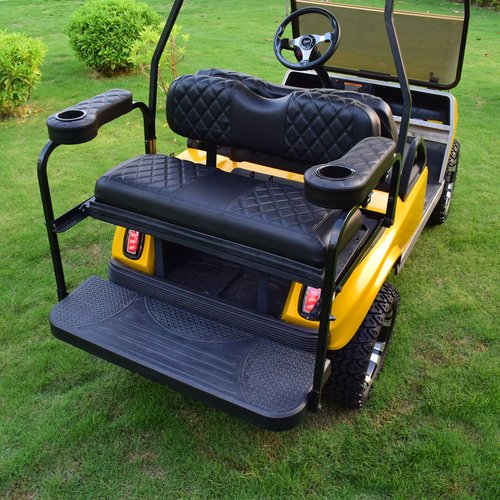 NOKINS Golf cart flip armrest with Cup Holder, no Drilling Required, for Club car/EzGo/Yamaha, Club cart Black Stitching armrest kit