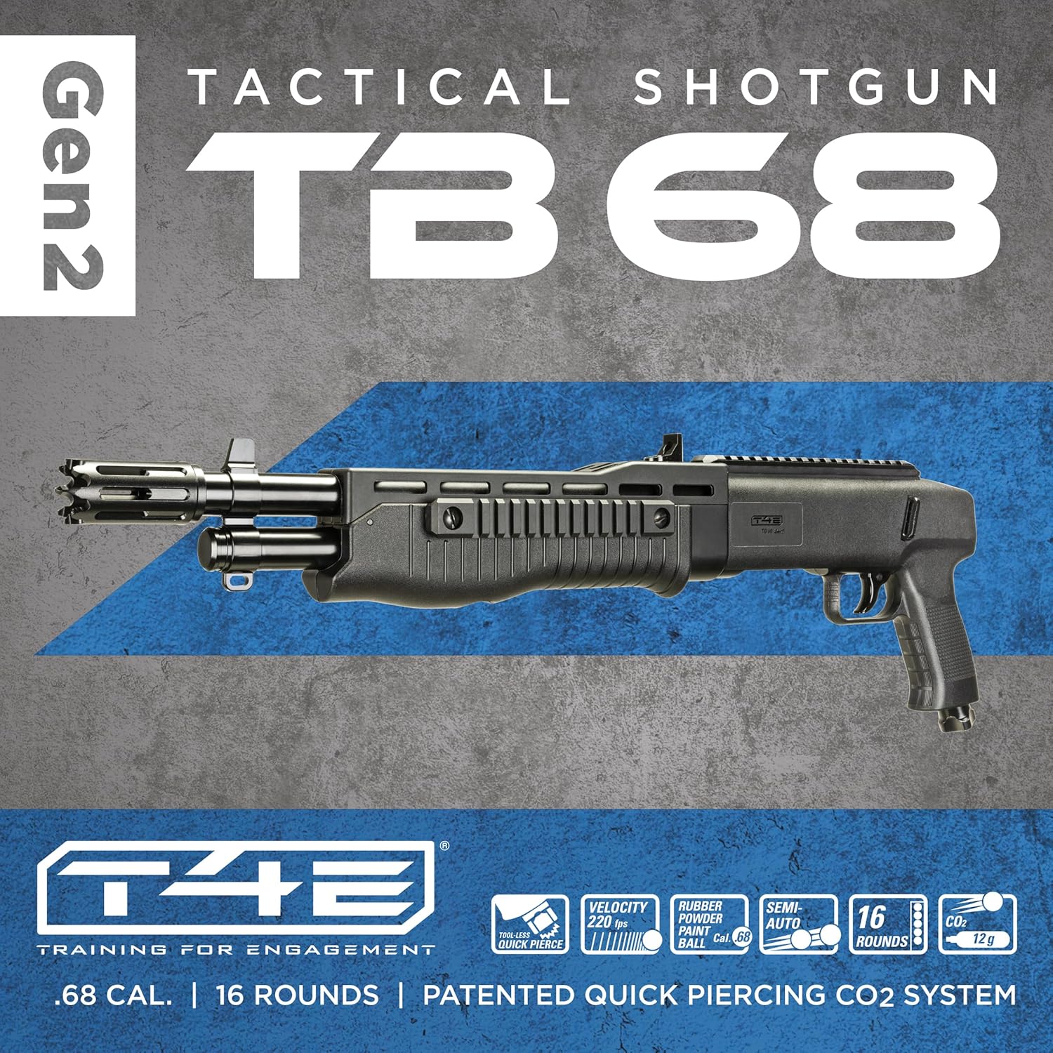 TB68 .68 Caliber Shotgun Paintball Gun Marker by T4E - High-Performance & Durable Design