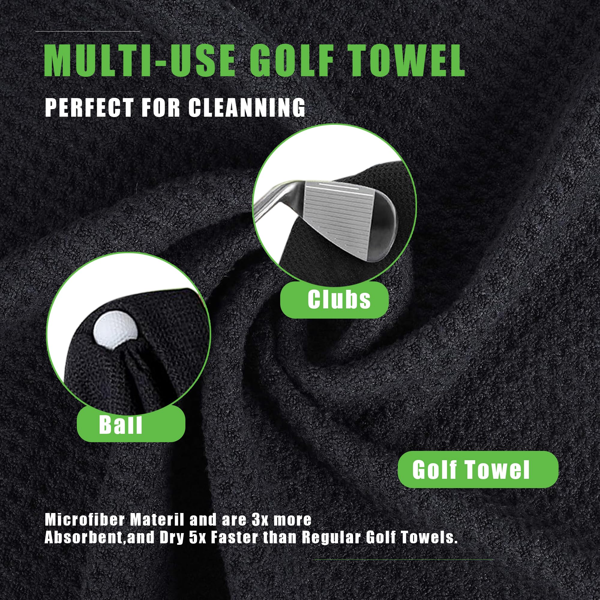 PUWENHAN 3 Pack Golf Towel with Golf Club Brush Cleaner Set with Water Bottle –Golf Accessories Gift Set for Men & Women, Cleaning Kit for Clubs & Balls Cleaning Brush Tools Gifts for Golfers