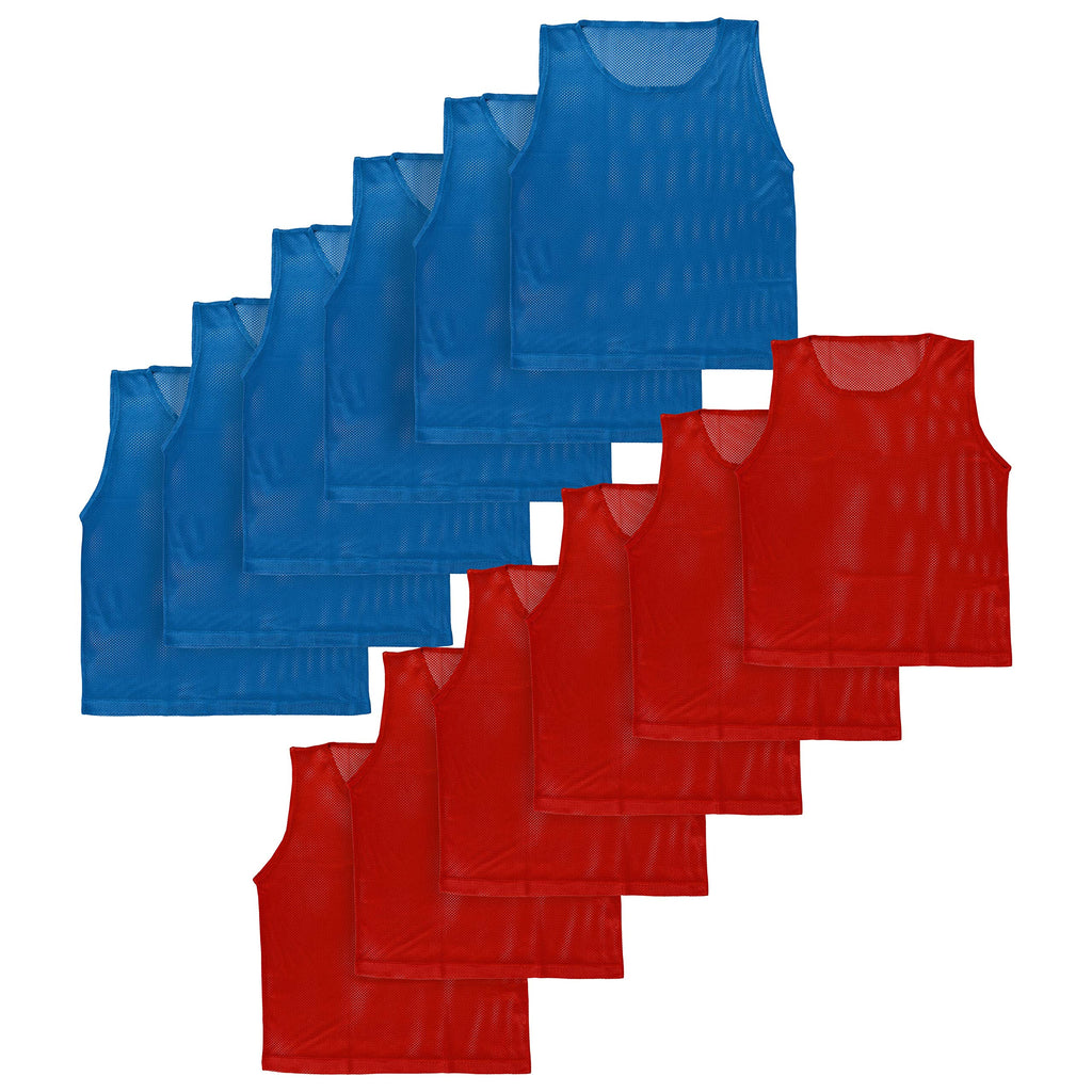Athllete Boys Unisex Pinnies Scrimmage Vests - Mesh Practice Jerseys 12 Pack