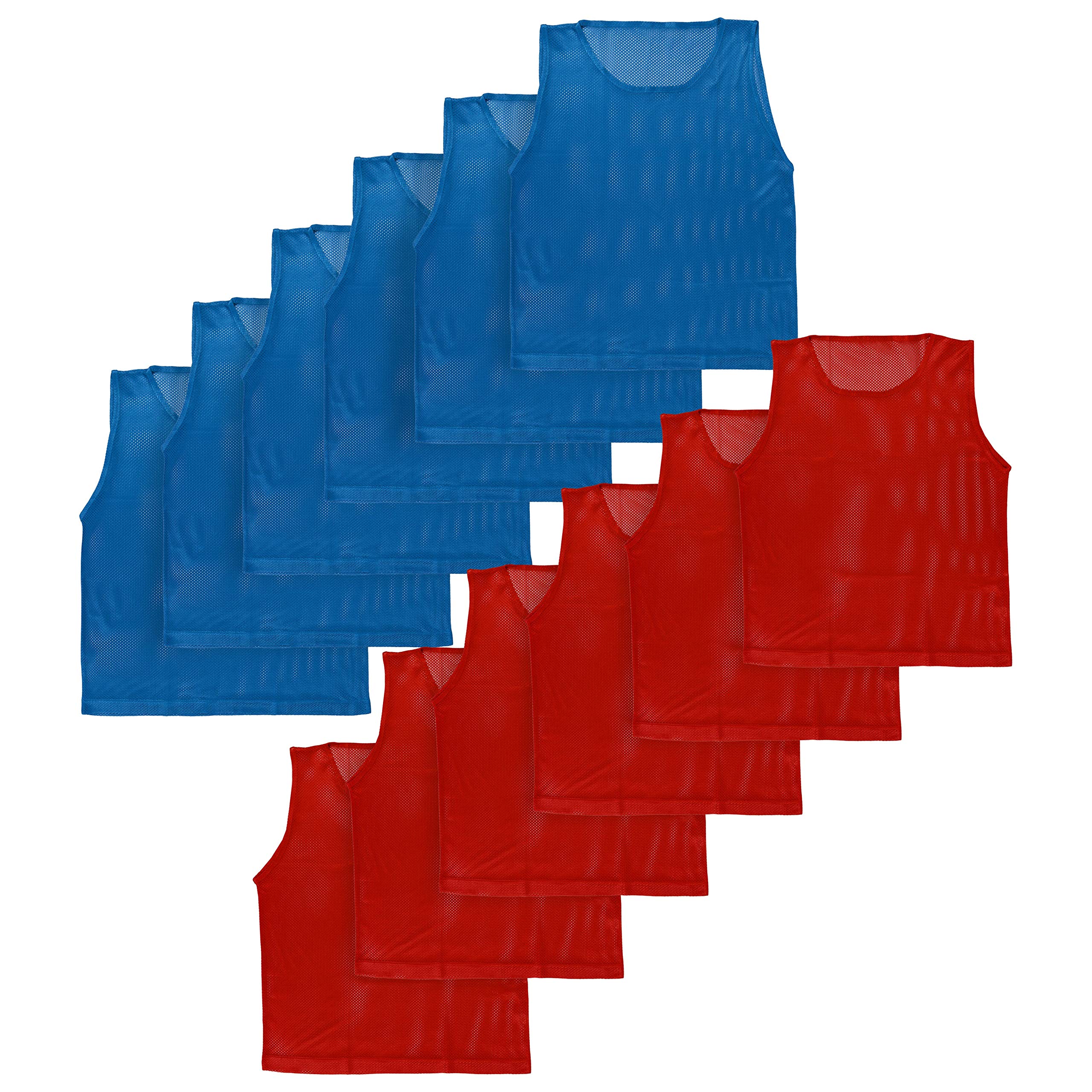 Athllete Boys Unisex Pinnies Scrimmage Vests - Mesh Practice Jerseys 12 Pack