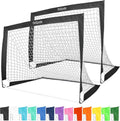 GoSports Portable Soccer Goals for Kids - 4 x 3 ft | Set of 2 Team Tone Pop-Up Nets in 13 Colors