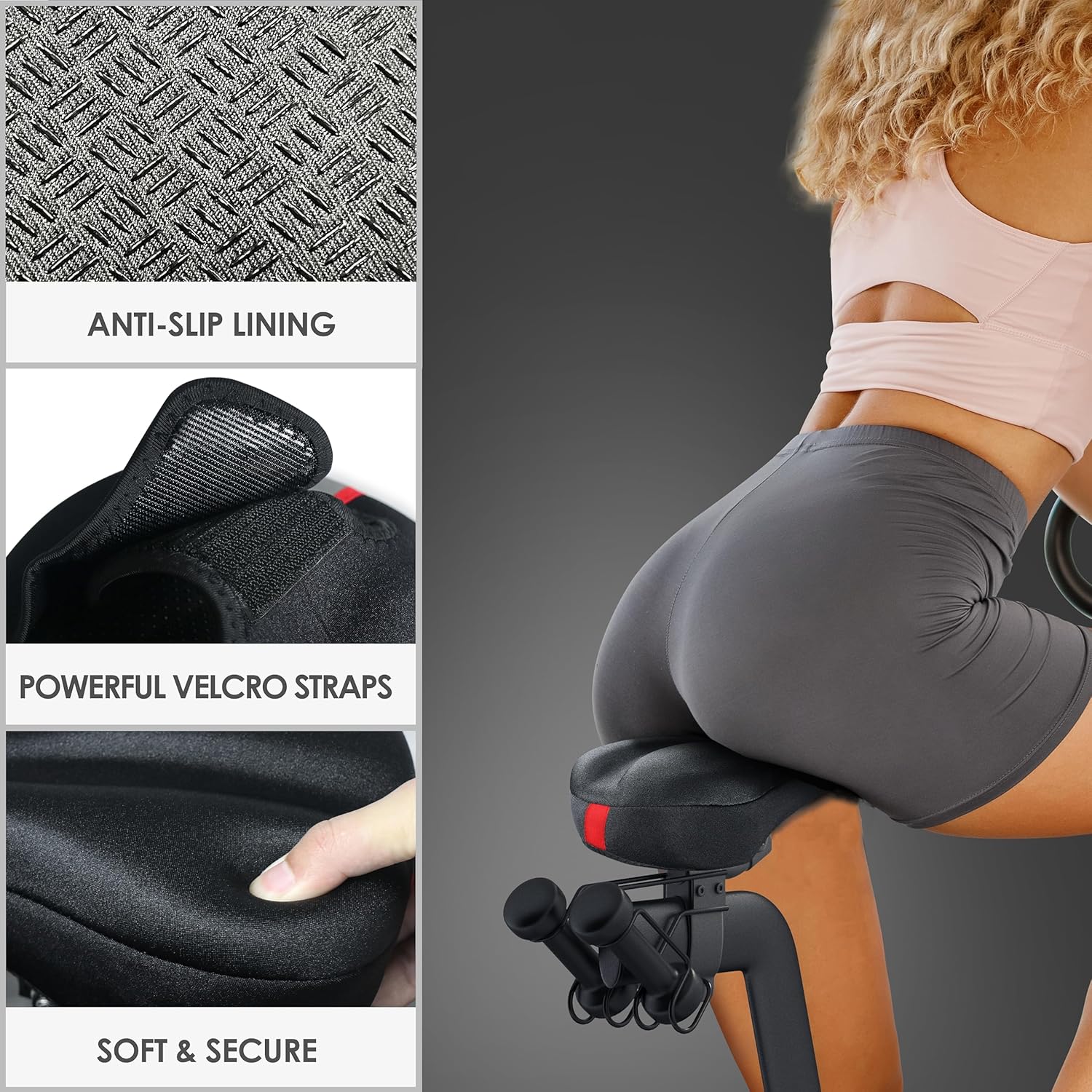 Peloton Bike Seat Cushion - Gel Bicycle Seat Cover for Ultimate Comfort | Extra Padded Memory Foam, 11”x7”