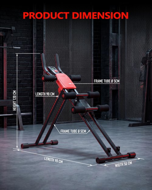 Rigel Foldable Ab Machine, 5-Level Adjustable Core & Abdominal Trainer for Home Gym Workout, Heavy Duty Strength Training Equipment for Stomach & Waist, 330lbs Capacity