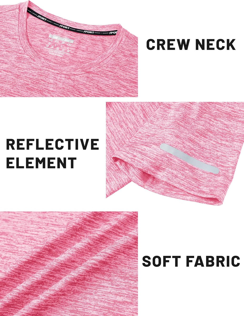 TACVASEN Men's Athletic Workout Shirts - Short Sleeve Dry Fit Crewneck T-Shirts for Gym & Running