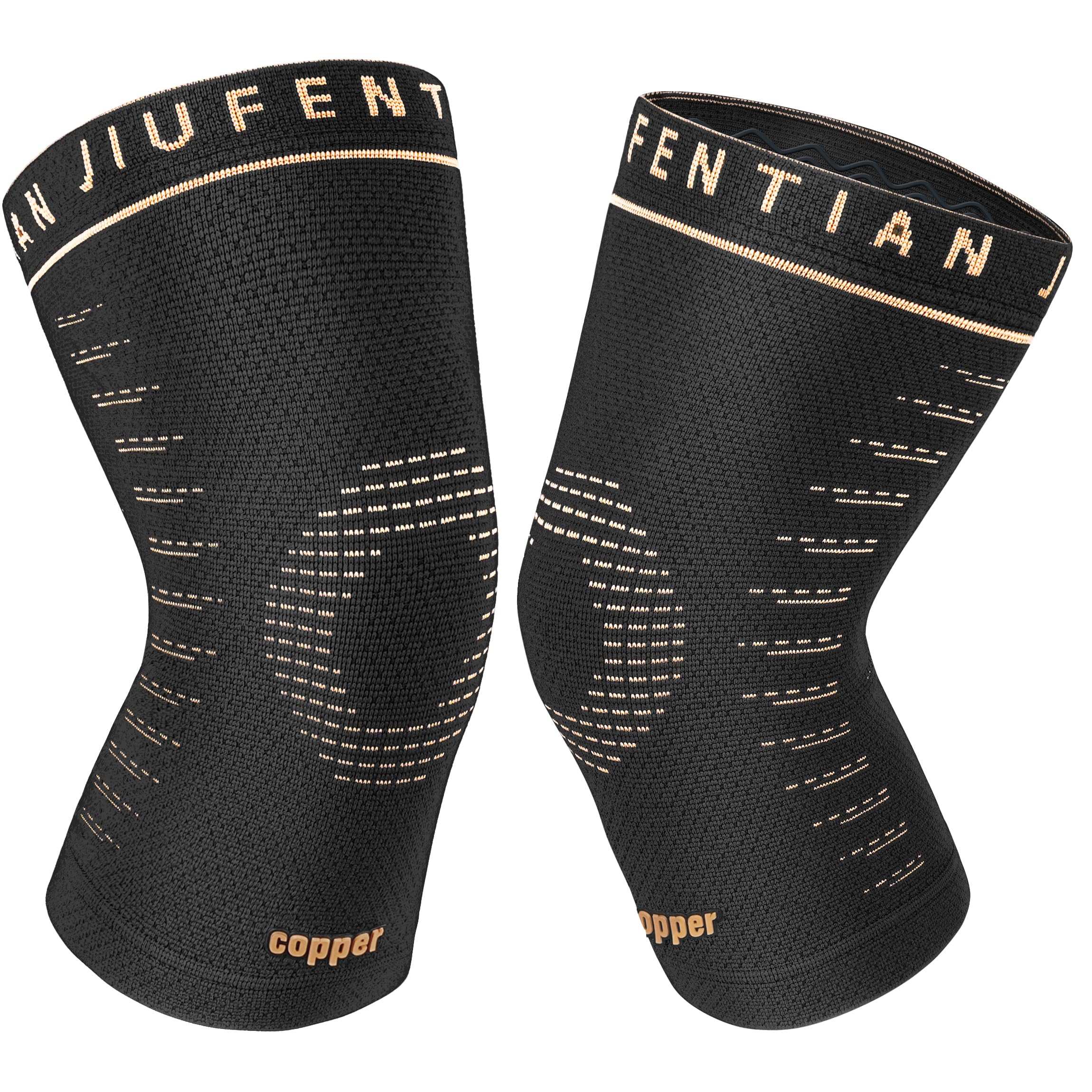 JIUFENTIAN Copper Knee Sleeve,Copper Knee Braces for Women and Men Arthritis,ACL, Tendinitis, Meniscus Tear, Joint Pain Relief, Running, Working Out, Fitness, Weightlifting (Medium)