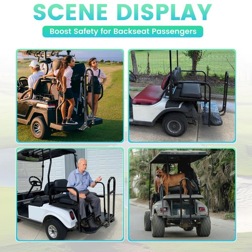 ECOTRIC Universal Golf Cart Rear Seat Safety Grab Bar Safety Seat Handle Rail Handles for Yamaha Club Car EZGO TXT DS Golf Cart Accessories