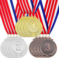 Award Medals | 1st, 2nd, 3rd Place Gold, Silver, Bronze Metal Medals with Neck Ribbon - 2 Inches