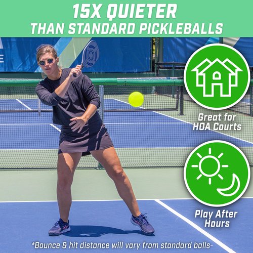GoSports GS 40 Q-Foam Pickleballs - Quiet Foam Balls for Indoor or Outdoor Practice - 12 Pack