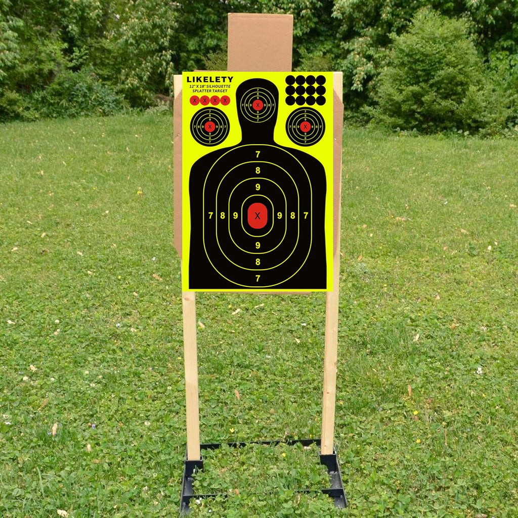 Silhouette Splatter Targets - Adhesive Shooting Target Stickers for Indoor/Outdoor Practice | 12x18 Inch, 10/25/50 Pack