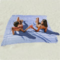 Giant Boho Throw Blanket - Extra Large Turkish Beach Towel for Outdoor Picnics & Family Camping - Navy