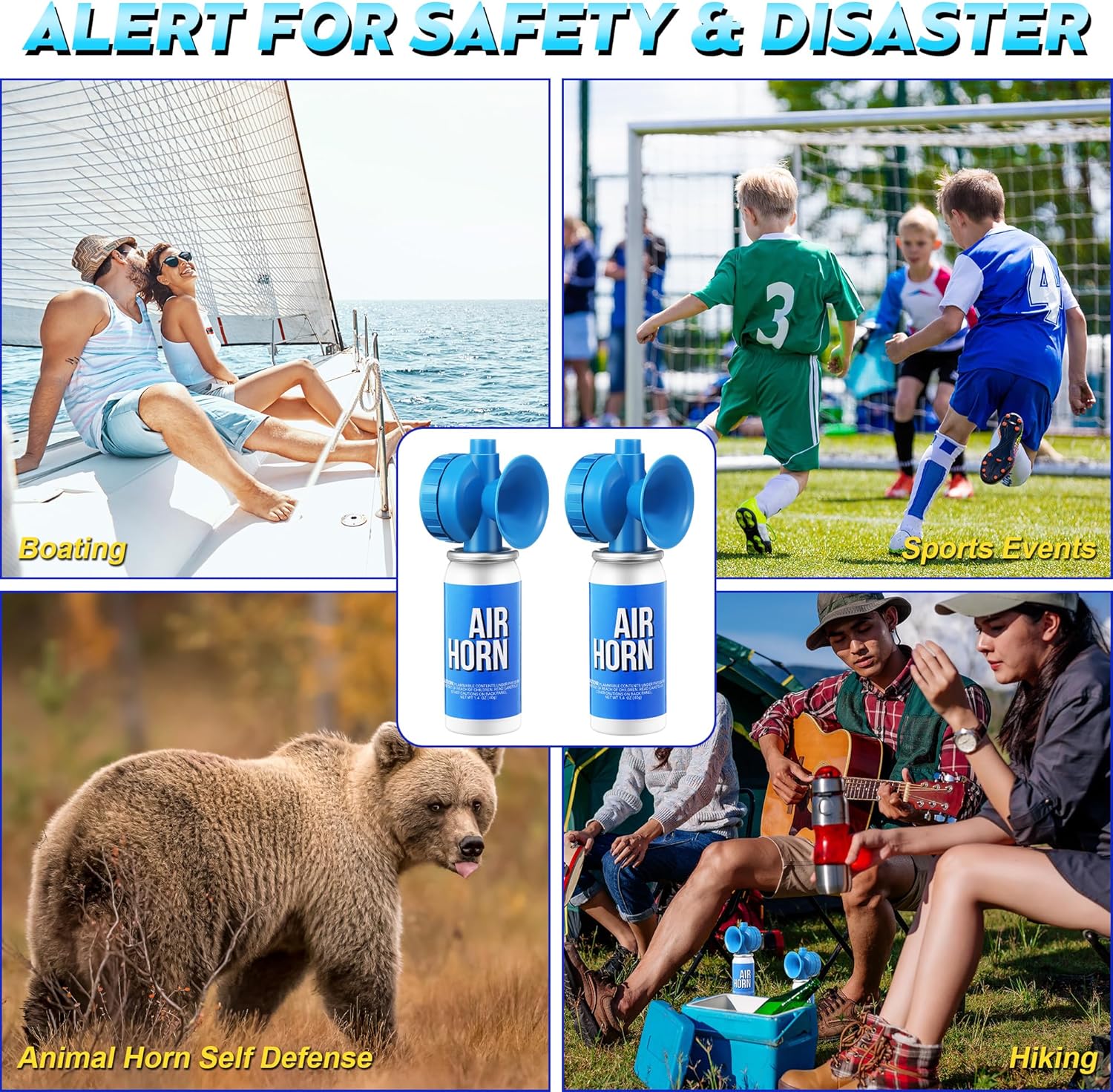Saillong Marine Boat Air Horn - Loud 1.4oz Safety Horn for Emergency Use | Compact Design for Boating & Outdoor Events