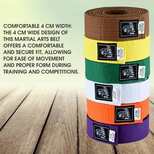 Fadi Sports Revansh Martial Arts Belt - Uniform Rank Belt for Karate, Judo, Aikido, Taekwondo - Unisex, for Kids Adults (Purple, 4)