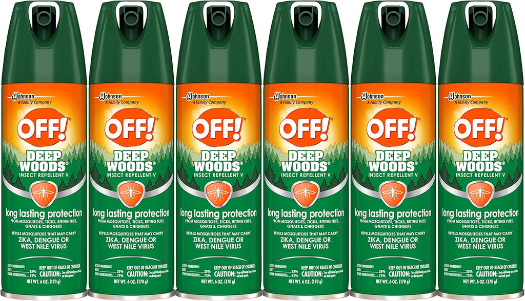 OFF! Deep Woods Insect Repellent - 25% DEET for 8 Hours of Mosquito & Tick Protection | 6 oz (Pack of 6)