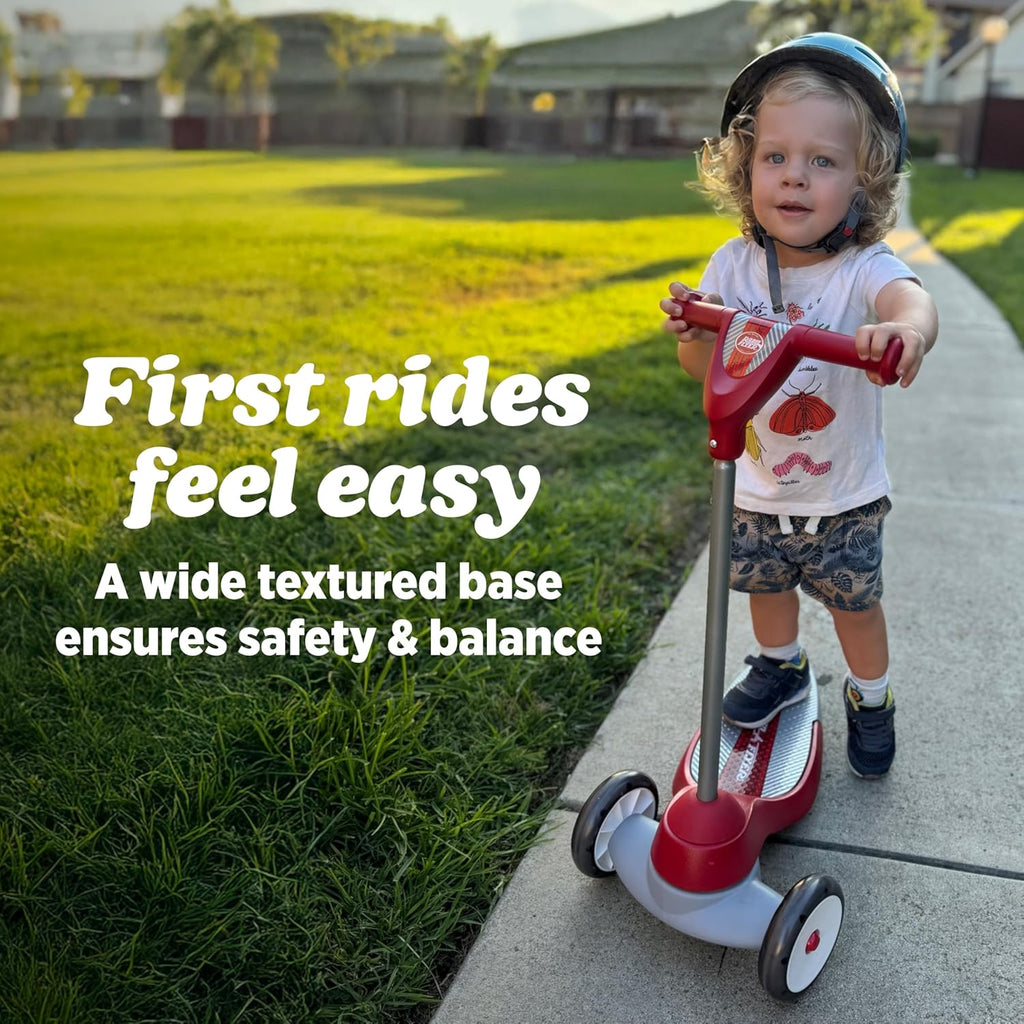 Radio Flyer My 1st Scooter - Red 3-Wheel Design for Kids Ages 2-5 | Extra Wide Base & Easy Foot Brake