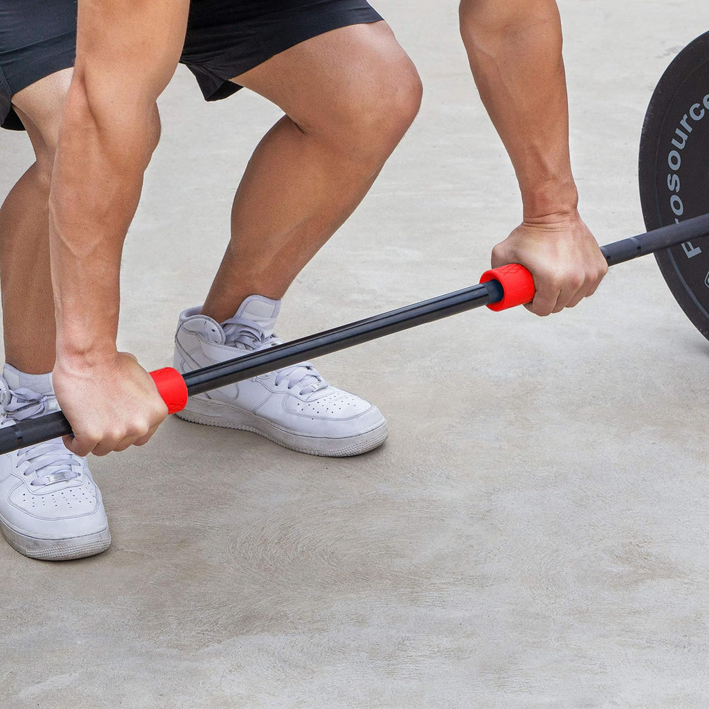 ProsourceFit Thick Grips - 1.9-Inch Axle Bar Adapter for Weightlifting & Strength Training | Red