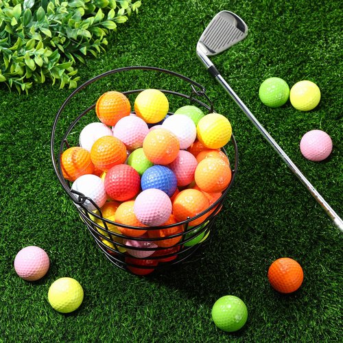 Wettarn 20 Packs Bulk Metal Wire Golf Ball Basket with Handle Stainless Steel Golf Basket Ball Holder Container for Summer Storage Practice Accessories, Black