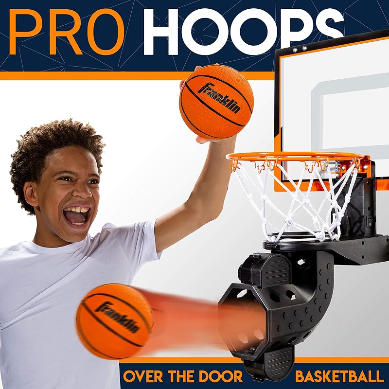 Franklin Sports Pro Mini Basketball Hoop with Rebounder - Over the Door Indoor Game