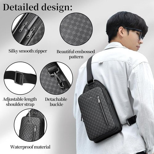 FSD Sling Backpack for Men - Water-Resistant Crossbody Travel Bag | Ideal for Hiking & Outdoor Use