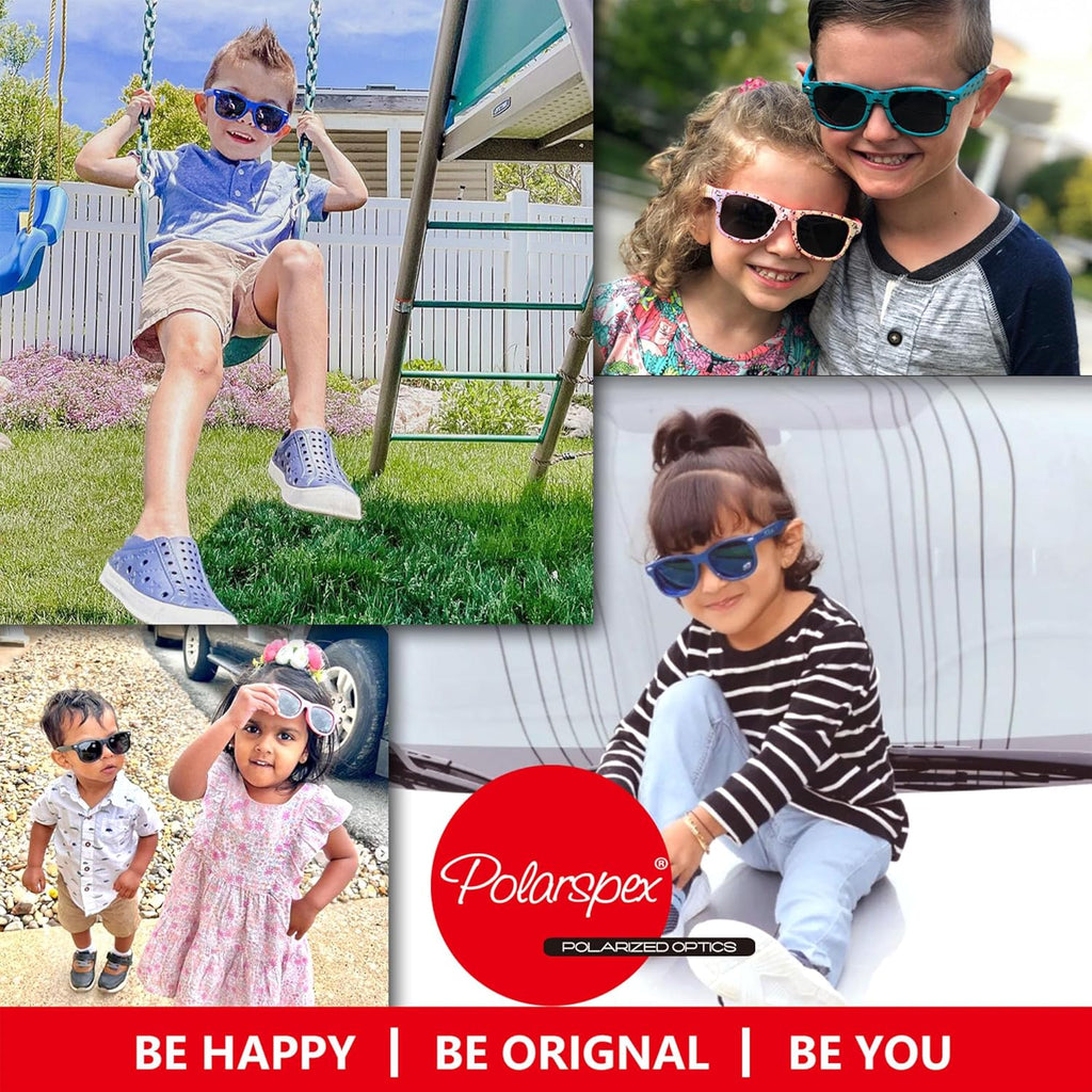PolarSpex Toddler Sunglasses - UV Protection & Unbreakable Polarized Design | Fits Ages 2-8