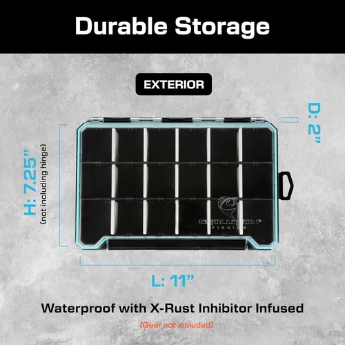 Evolution Fishing BallistiX 3.6 Tackle Tray - Waterproof, Anti-Corrosion, Single Latch, Clear Lid, Lure Box, Tackle Storage Box, Removable Dividers