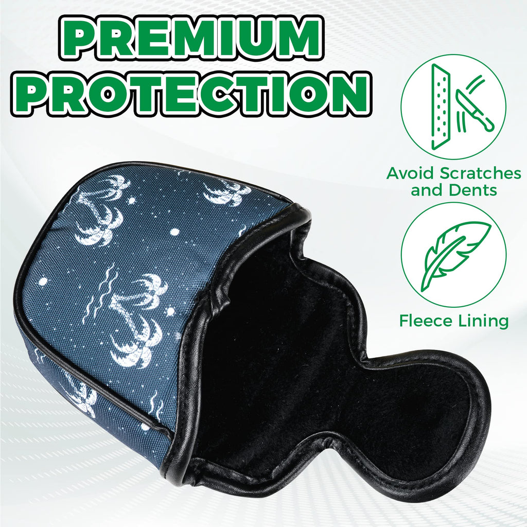VIXYN Mallet Putter Cover - Cool Mallet Putter Headcover - Magnetic Fleeced Lined Head Covers to Protect Your Golf Clubs (Flamin (Palm Springs)