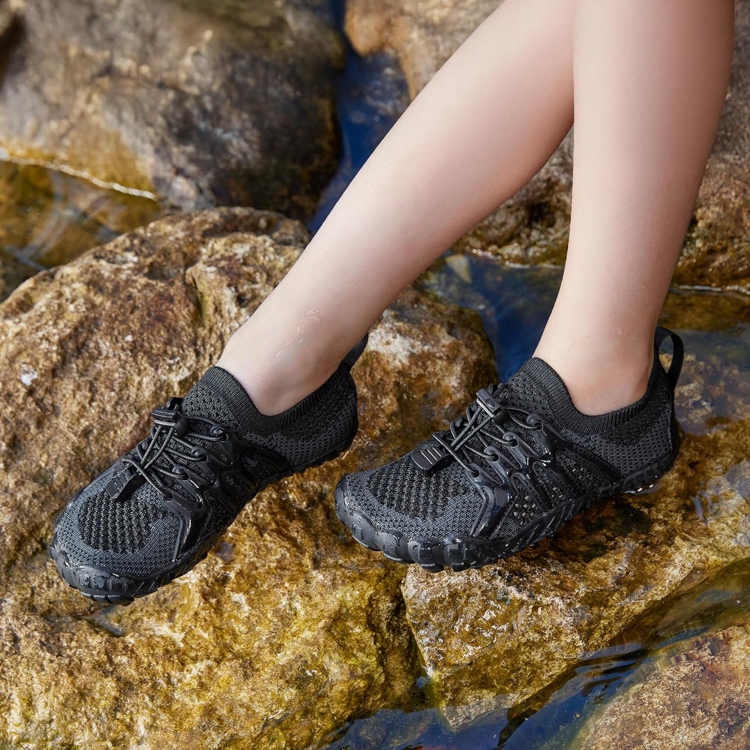 STELLE Water Shoes - Kids Barefoot Quick-Drying Sports Shoes | Adjustable Laces, Non-Slip Design
