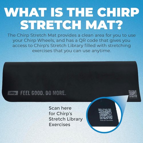 Chirp Thick Non-Slip Exercise Mat - Large Yoga & Pilates Fitness Mat for Home Gym | 72” x 26.8” - Black