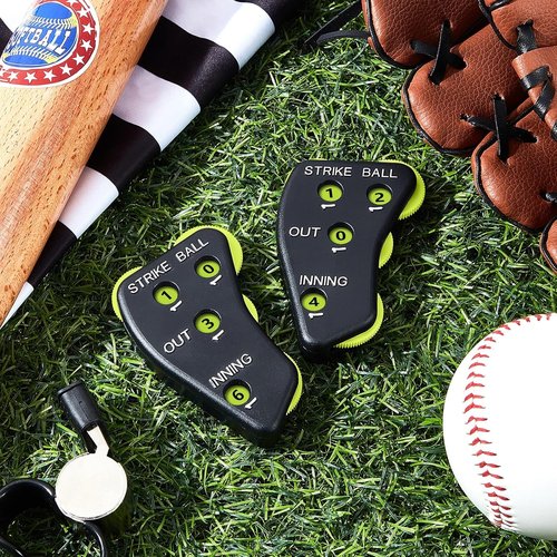 Deekin 4 Wheel Baseball Umpire Clicker - Black Scorekeeper Indicator for Outs & Innings Tracking