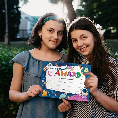 Lesnala 50 PCS Printable Award Certificates - Perfect for Teachers, Students & Kids | 8.3 X 11 Inches