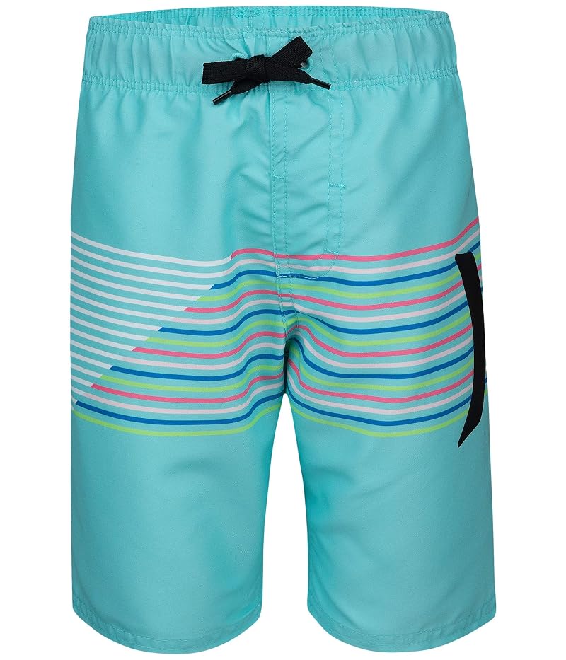 Hurley Kids Aurora Green/Slash Mini Vacay Stripe Pull-On Swim Trunk - Little & Big Kid