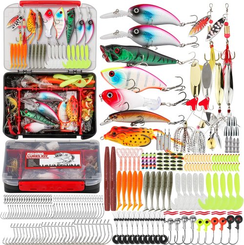 Fishing Tackle Box Set - All-in-One Lure Kit for Freshwater & Saltwater Fishing | Crankbaits, Spinnerbaits, Jigs & More