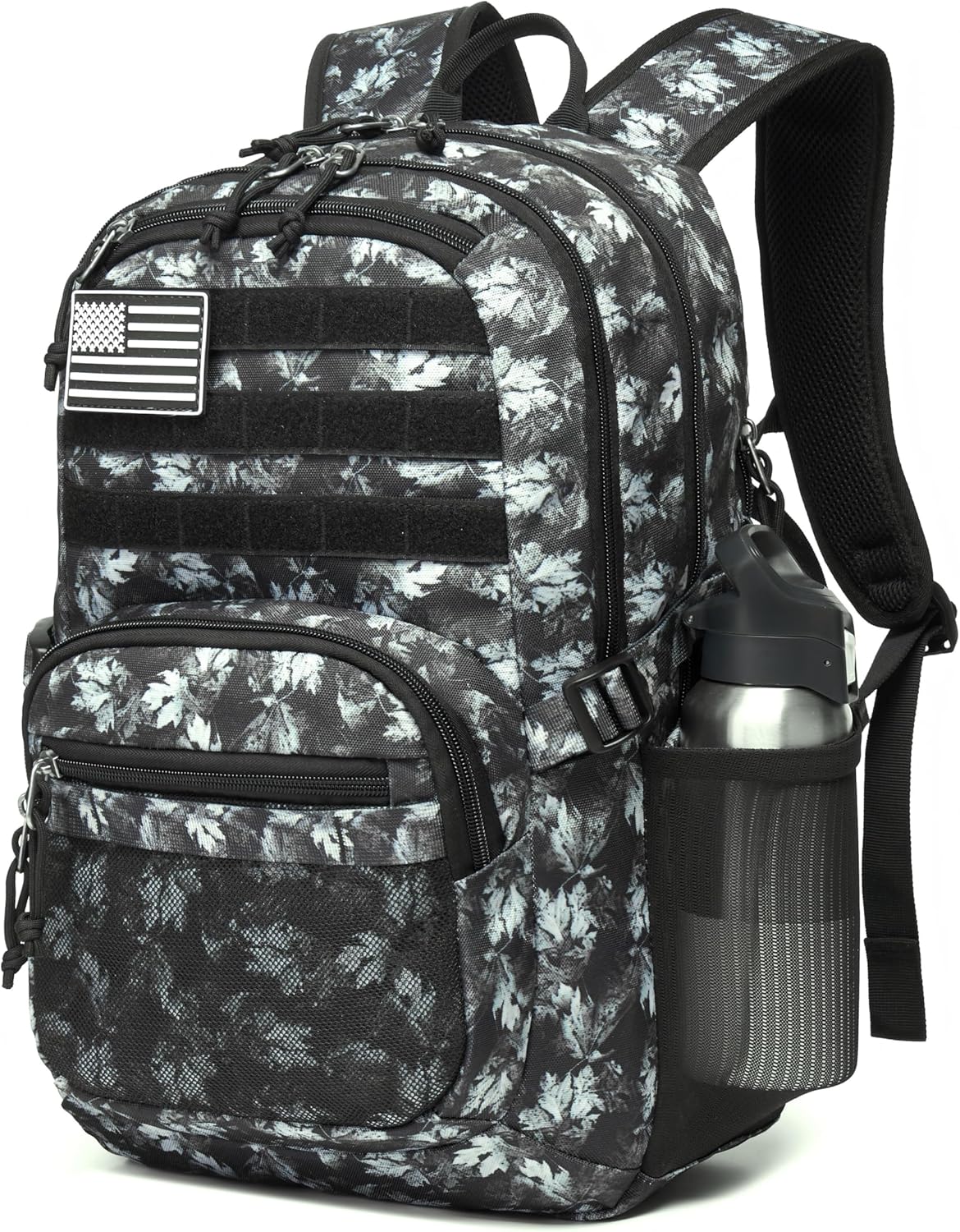 Skiennix Military Tactical Backpack - 3-Day Assault Pack with Molle System | Gray Maple Leaf, 25L