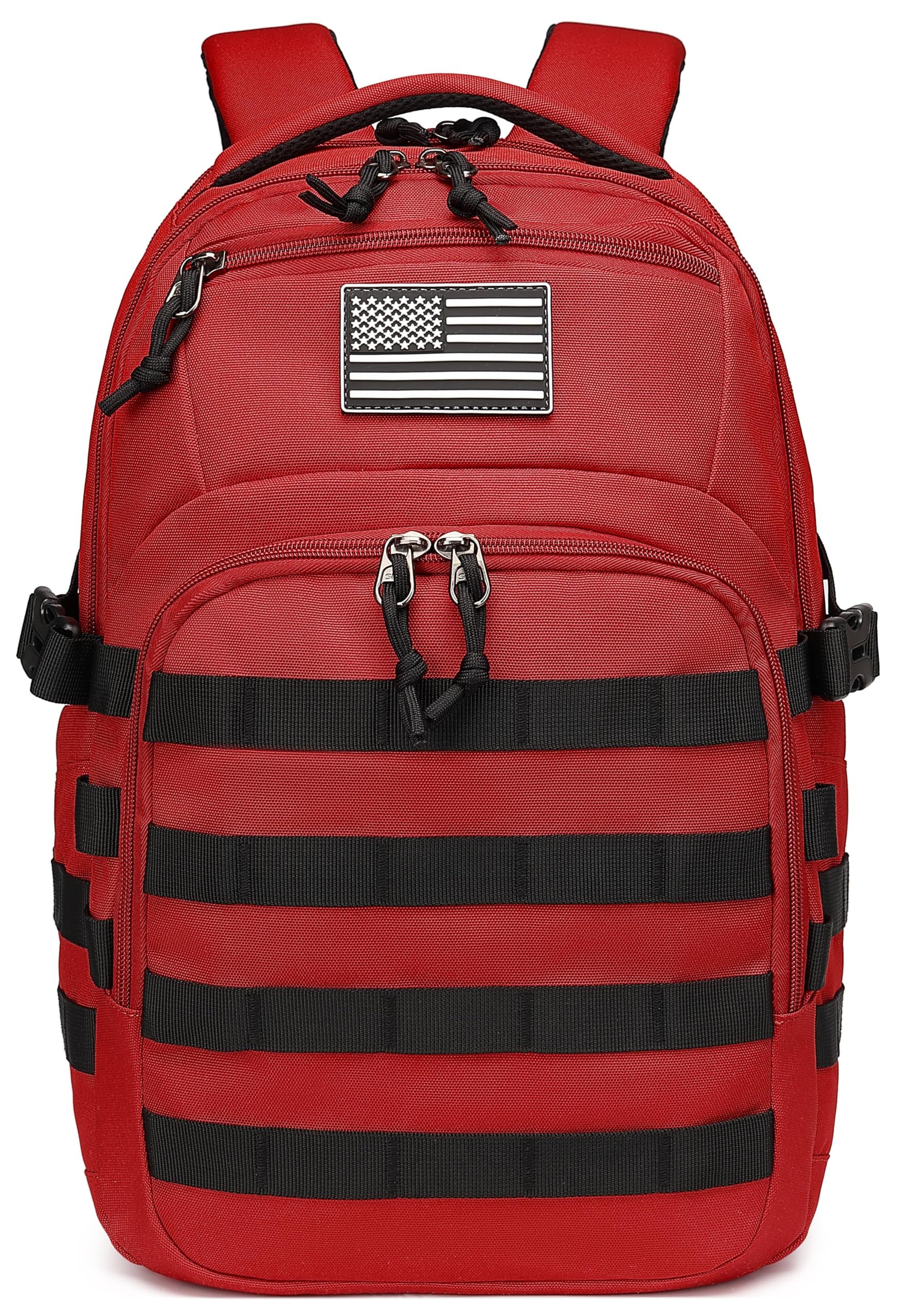 Wotony Military tactical backpack, backpack for men black small tactical assault bag (red, 18.5 inch)