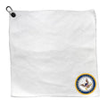 Team Golf Military US Navy Microfiber Towel - 15" X 15" (White) with Carabiner Clip, Premium Microfiber with Deep Waffle Pockets - Superior Water Absorption and Quick Dry Golf Cleaning Towel