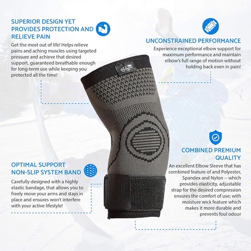 Bodyprox Elbow Brace - Compression Sleeves for Tendonitis | 2-Pack Tennis & Golf Elbow Support
