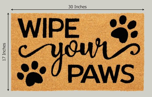 Croft&Cane Welcome Doormat - Non-Slip Coco Coir Mat for Dirt Trapping - 17 x 30 Inches for High Traffic Areas