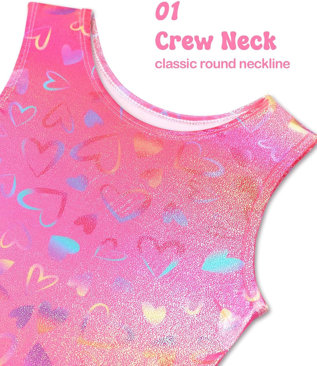 Skiennix Gymnastics Leotards for Girls - Shiny Toddler Biketard Unitard Dance Outfits | 2 Pack