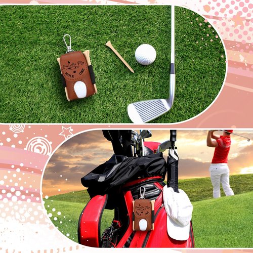 Realspring 8 Pcs Valentines Day Gift for Husband Him Gift Golf Ball Holder and 5 Pcs Wood Tees 2 Golf Ball for Men Boyfriend Husband Valentines Anniversary Christmas Birthday