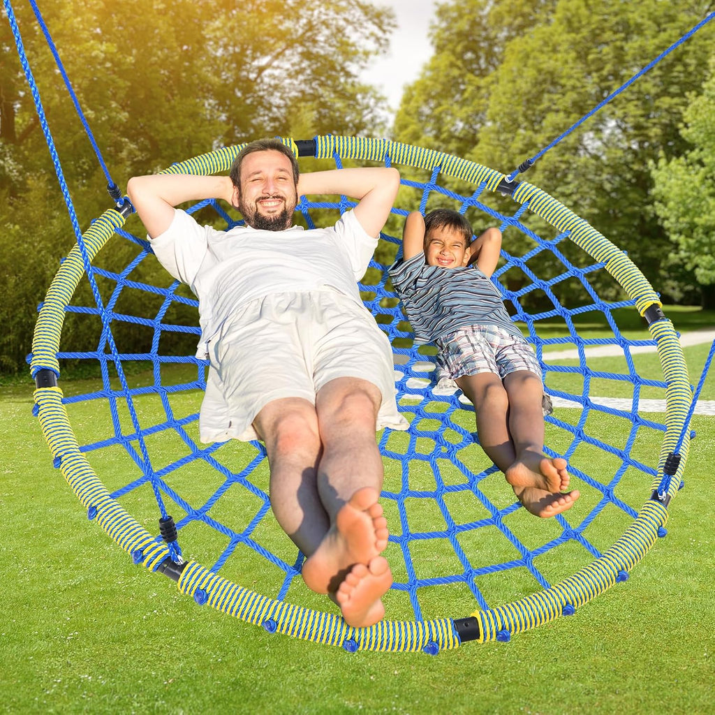 Trekassy 60" Large Spider Web Saucer Swing - Heavy Duty Outdoor Net Swing for Kids & Adults, 750lbs Capacity
