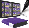 Premium Card Binder - 12 Pocket Design Fits 1200 Cards | Ringless with Sleeves for Trading & Sports Cards - Classic Purple