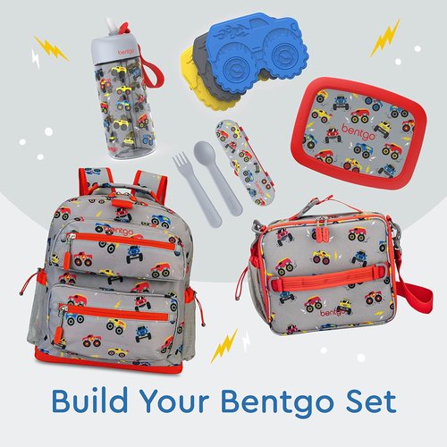 Bentgo Buddies Reusable Ice Packs - Slim Design for Lunch Boxes & Coolers - Multicolored 4-Pack (Truck)