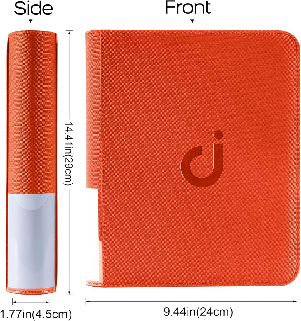 Top Loader Binder - 128 Card Capacity | 4 Pocket Rigid Holder for Trading & Sports Cards - Classic Orange