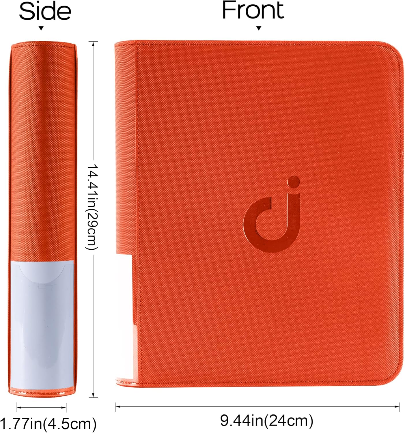Top Loader Binder - 128 Card Capacity | 4 Pocket Rigid Holder for Trading & Sports Cards - Classic Orange