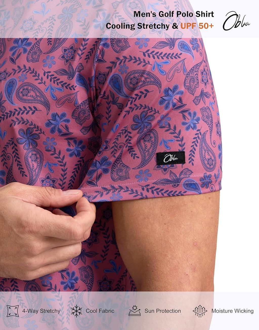 Obla Men's Golf Polo Shirt - Short Sleeve Dry Fit Performance | Moisture-Wicking Casual Design