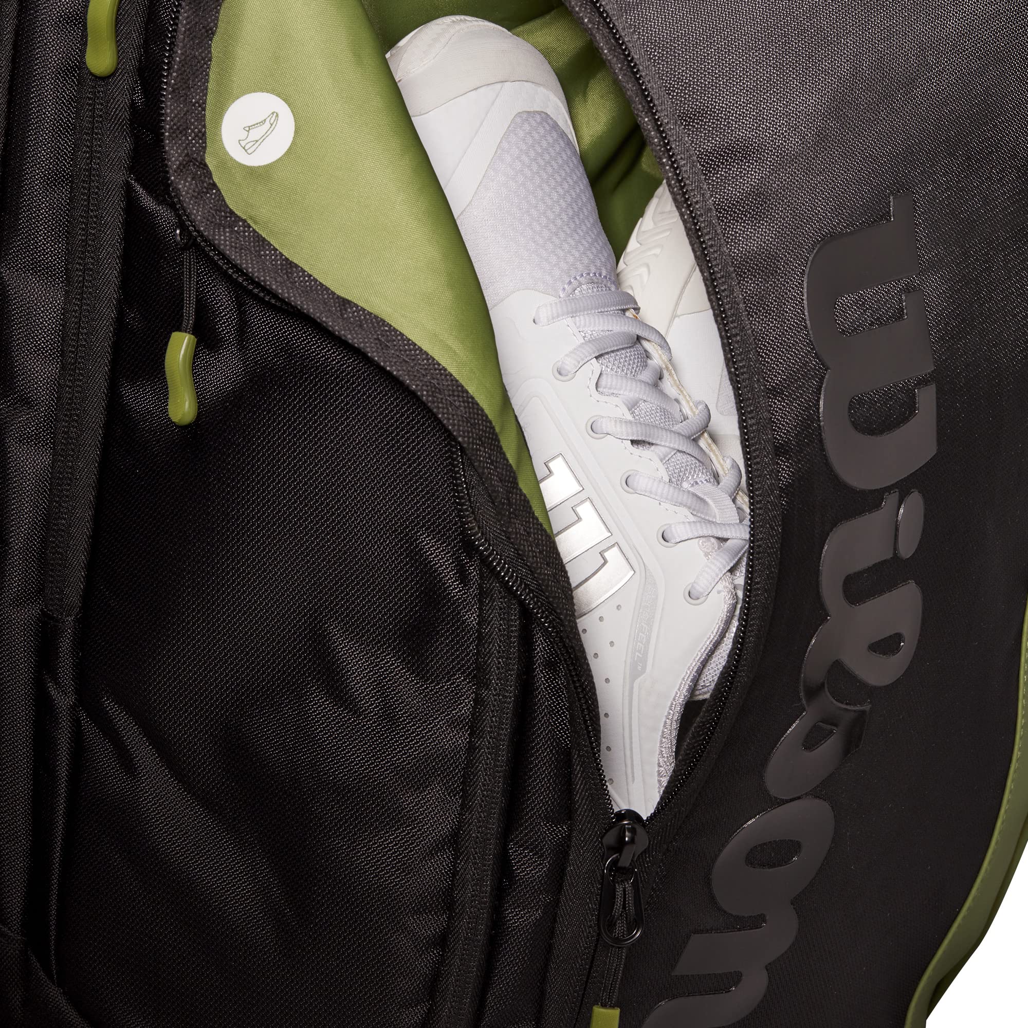 Wilson Blade V8 Super Tour Tennis Backpack - Green/Black, Holds up to 2 Rackets