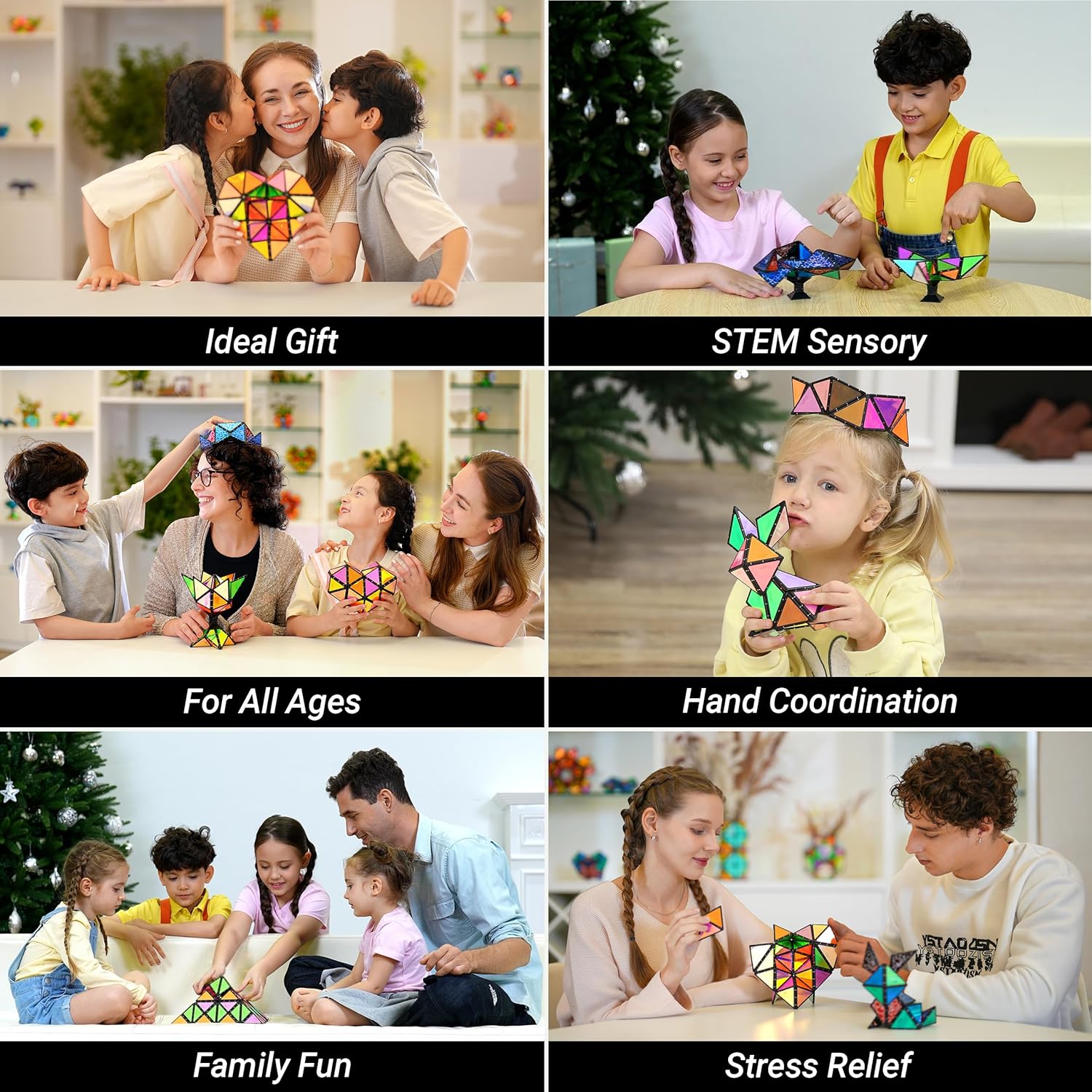 TOSY Magnet Pyramid Fidget Cube - Transforms into 1 Billion Shapes, Holographic Design | Perfect Gift for All Occasions