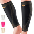 Copper Calf Compression Sleeves - High Stretch Anti-Slip Grip | Breathable Footless Design for Runners & Travel (1 Pair)