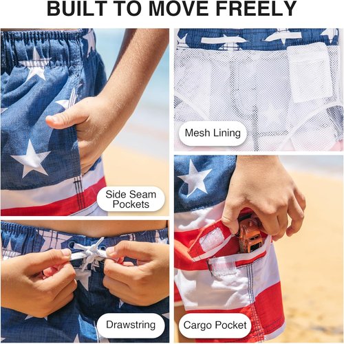 Kanu Surf Boys' Echo Quick-Dry Swim Trunks - UPF 50+ Sun Protection | Comfortable Fit